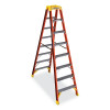 Werner T6208 Fiberglass Twin Stepladder, T6208, Type IA, 8 ft L, 12 ft Reach, 26.84 in W, 300 lb Load Capacity Per Side, Orange