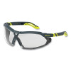 HexArmor 11-30001-02 VS450G Safety Glasses with Gasket, Clear, TruShield, Gray/Lime