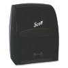 Scott Essential Electronic Hard Roll Towel Dispenser Smoke with Purple Core Wall Mount