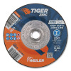 Weiler 58070 Tiger Grinding Wheel, 4-1/2 in dia x 1/4 in Thick x 5/8 in-11 Arbor, 24 Grit, Zirconia Alumina/Ceramic, Type 27, 10 EA/PK