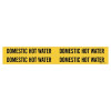Brady 70874 Self Sticking Pipe Markers, Domestic Hot Water, Black/Yellow Vinyl, 1 1/8 x 7