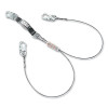 MSA 10201355 V-SERIES Standard Shock Absorbing Lanyard, 6 ft, Twin, Small/Small Snaphooks, Cable, Fixed, 310 lb