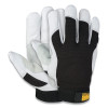 Wells Lamont Y1919L Premium Goatskin Leather Palm Gloves, Large, White/Black