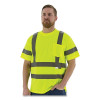 Majestic 75-5305/X1 Hi-Vis T-Shirt Birdseye Double Stripe ANSI Class 3 Yellow XL