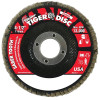 Weiler 50102 Saber Tooth Ceramic Flap Discs, 4 1/2 in, 60 Grit, 7/8 in Arbor, 13,000 rpm
