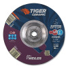 Weiler 58332 Tiger Grinding Wheel, 7 in dia x 1/4 in Thick x 5/8 in-11 Arbor, 24 Grit, Ceramic Alumina, Type 27, 10 EA/BX
