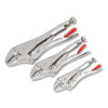 Crescent CLP3SETN-08 Curved Jaw Locking Plier w/Wire Cutter, 12.75 in L, Set of 3, Rawhide