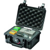 Pelican 1120001110 Protector Case, 0.07 ft, 8.41 in L x 6.76 in W x 3.78 in D, Black, no Foam