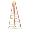 Werner 6212 Fiberglass Stepladder, 6212, Type IA, 12 ft L, 33.84 in W, Single-Sided, 300 lb Load Capacity, Orange/Yellow