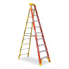 Werner L6210 Leaning Ladder, L6210, Type IA, 10 ft L, 31.2 in W, 300 lb Load Capacity, Fiberglass, Orange/Yellow