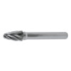 Cle-Line C17582 SF-5 Double-Cut Carbide Burr 1/2 x 1/4 Inch 1/4 Inch Steel Shank