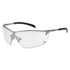 Bolle Safety 40073 Silium Safety Glasses Clear Anti-Fog Anti-Scratch Silver Metal Frame