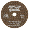 Norton 66243510628 Gemini Type 1 Reinforced Cut-Off Wheel, 3 in dia, 0.035 in Thick, 3/8 Arbor, 60 Grit, Aluminum Oxide