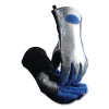 Caiman 1524 1524 Cow Split Aluminized Back Wool Insulated MIG/Stick/Plasma Welding Gloves, Black/Blue/Silver, One Size