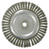 Weiler 36297 Wolverine Knot Wire Wheel, Stringer Bead Twist, 7 in dia x 3/16 in W Face, 5/8 in-11 UNC, 0.020 in Steel Wire, 9000 RPM