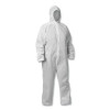KleenGuard 68967 KGA20 Lightweight Coverall, Hooded, Zip Front, Elastic Wrists and Ankles, White, 4X-Large