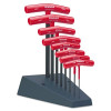 Bondhus 13389 T-Handle Hex Tool Sets, 8 per stand, Hex Tip, Metric