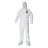 KleenGuard 44306 A40 Liquid & Particle Protection Coveralls, Zipper Front, White, 3X-Large
