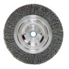 Weiler 36201 Wolverine Crimped Wire Wheel, 6 in dia, Narrow, .014 in Stainless Steel Wire, 6,000 RPM