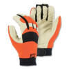 Majestic 2152THV/11 Pigskin Palm Mechanics Glove XL Hi-Viz Back Thinsulate Lined