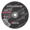 Weiler 56065 Wolverine Cut-Off Wheel, Type 1, AO, 3 in dia x 1/4 in AH x 1/16 in Thick, 36T, 1 EA/EA