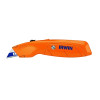 Irwin 2082300 Hi-Vis Retractable Knife, 6-1/2 in Length, Bi Metal Blade, Cast Aluminum, Orange