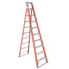 Louisville Ladder FS1510 FS1500 Series Fiberglass Stepladder, 10 ft L x 28-1/2 in W, 300 lb Capacity