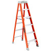 Louisville Ladder FS1506 FS1500 Series Fiberglass Stepladder, 6 ft L x 22-3/8 in W, 300 lb Capacity