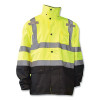 Radians RW30-3Z1Y-M RW30 Class 3 General Purpose Rain Jacket, 300 Denier PU Coated Polyester, Medium, Black Bottom/Hi-Vis Green