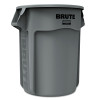 Rubbermaid Commercial FG265500GRAY BRUTE Round Container without Lid, 55 gal, Heavy-Duty Plastic, Gray
