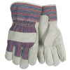 MCR Safety 1220SX Economy Leather Patch Palm Gloves, Large, Cow Split Shoulder Leather, Assorted Colors