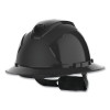 HexArmor 16-22007 Ceros XP300 Full-Brim Safety Helmet, Pre-Assembled Four-Point AirBridge Suspension System, Black, Vented
