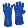 Tillman 1018XL Stick Welding Gloves, 1018, Slightly Select Split Cowhide Palm/BOH/Cuff, XL, Blue, 14 in L Cuff