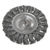 Weiler 17680 Standard Twist Knot Wire Wheel, 3-1/4 in dia x 3/8 in W Face, 0.0118 in Steel Wire, 25000 RPM, 1/4 in Stem