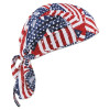 Ergodyne 12477 Chill-Its 6615 High-Performance Bandanas, 6 in x 20 in, Stars and Stripes