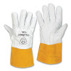 Tillman 1338M TIG Welding Gloves, 1338, Goatskin Palm/BOH/Split Cowhide Cuff, Med, Pearl/Bourbon Brn, 4 in L Straight Cuff