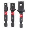 Milwaukee Tool 48325033 Shockwave Impact Socket Adapter Set, 1/2 in, 1/4 in, 3/8 in Socket Adapters