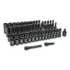 GearWrench 89095 Impact Socket Set 65 Piece 1/2 Inch Drive 6 Point SAE Metric 7/16 Inch to 10 MM Deep Standard Lengths With Case