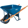 Jackson Professional Tools M6T22 Contractor's Steel Wheelbarrow 6 Cu Ft Pneumatic Oilube Bearing Tire Blue Single