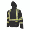 DeWalt DRW11-1ZGR-M DRW11 Waterproof Lightweight Packable Raincoat, Polyester, Black w/Reflective Stripe, 28 in L, Medium