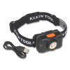 Klein Tools 56414 Rechargeable LED Headlamp, Lithium-Ion, Black, Bracket, Fabric Strap, USB-C Sharging Cord