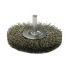 Weiler 17975 Stem-Mounted Crimped Wire Wheel, 2 in dia, 3/8 in W, 0.0140 in Bristle dia, Stainless Steel, 20000 RPM