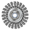 Weiler 08534 Cable Twist Knot Wire Wheel, 4 in dia x 1/4 in W Face, 0.020 in Steel Wire, 20000 RPM