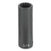 Grey Pneumatic 1116D Impact Socket, 3/8 in Drive Size, 1/2 in Socket Size, Star, 12-point, Deep Length