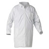 KleenGuard 44443 A40 Liquid and Particle Protection Lab Coat, Large, Microporous Film Laminate, White, No Pockets