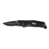 Klein Tools 44223 Spring-Assisted Open Pocket Knife, 8.1 in L, Half-Serrated Drop Point Blade, Stainless Steel, Anodized Aluminum Handle, Black