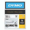 DYMO 18443 Industrial Rhino Vinyl Label Cartridge, 3/8 in W x 18 ft L, Black Print on White Background