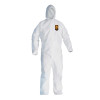 KleenGuard 49115 A20 Breathable Particle Protection Coveralls, White, 2X-Large, ZF, EBWAH