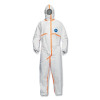 DuPont Tyvek TJ198TWHXL0025PI Tyvek 800 Coverall, Taped Seams, Attach Hood, Elastic Wrists and Ankles, Storm Flap, White, X-Large