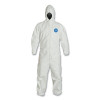 DuPont Tyvek ty127swh2x002500 Tyvek 400 Coveralls, Serged Seams, Attached Hood, Elas Waist, Elas Wrists/Ankles, Front Zip, Storm Flap, WH, 2XL, Std